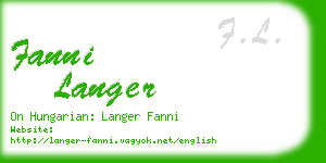 fanni langer business card